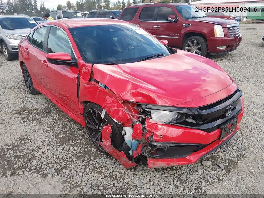 HONDA CIVIC 2020, VIN 2HGFC2F85LH509416