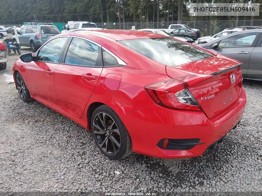 2020 HONDA CIVIC VIN 2HGFC2F85LH509416 — фото 3