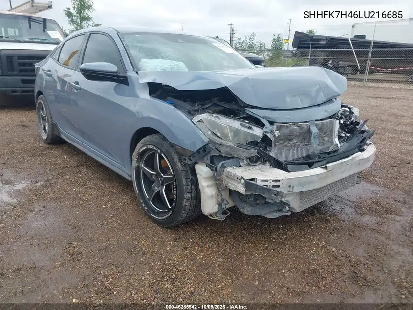 HONDA CIVIC 2020, VIN SHHFK7H46LU216685