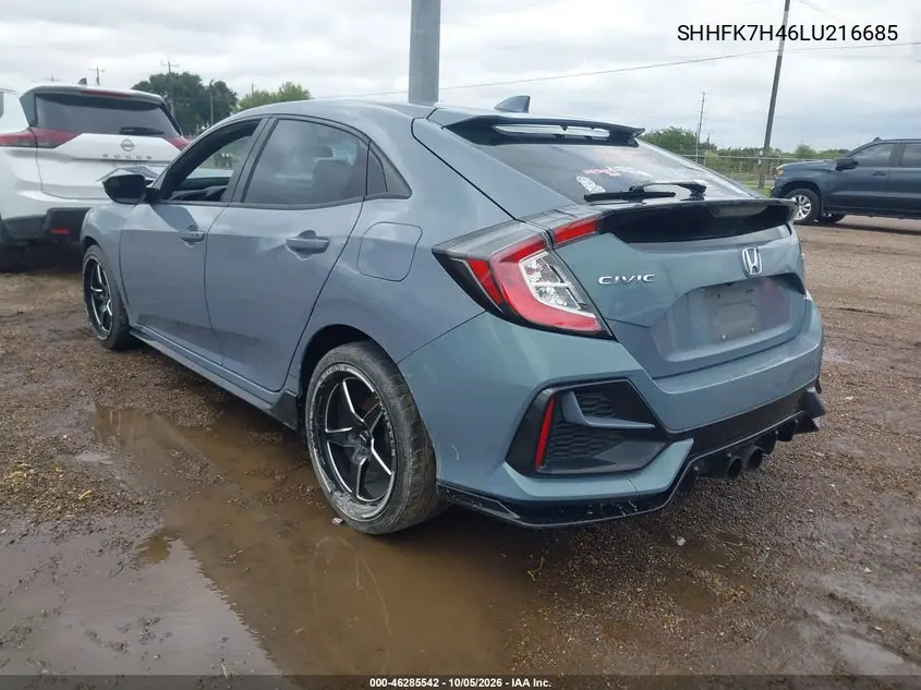 2020 HONDA CIVIC VIN SHHFK7H46LU216685 — фото 3