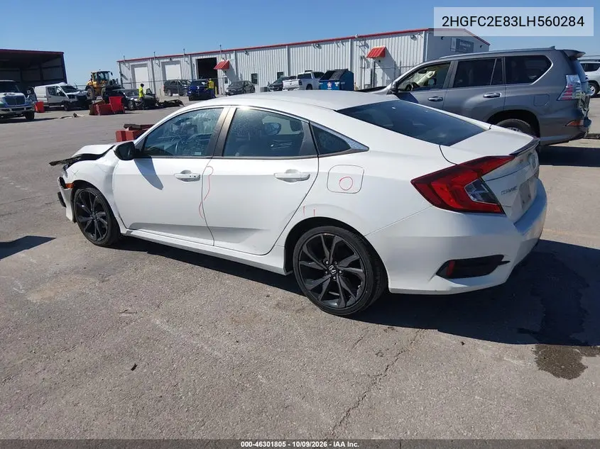 2020 HONDA CIVIC VIN 2HGFC2E83LH560284 — фото 3
