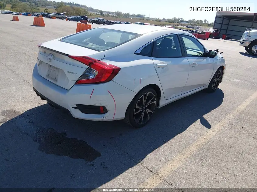 2020 HONDA CIVIC VIN 2HGFC2E83LH560284 — фото 4