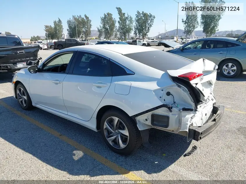 2020 HONDA CIVIC VIN 2HGFC2F60LH571224 — фото 3
