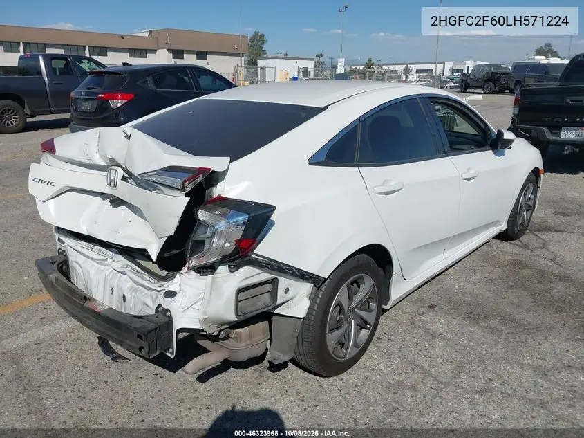 2020 HONDA CIVIC VIN 2HGFC2F60LH571224 — фото 4