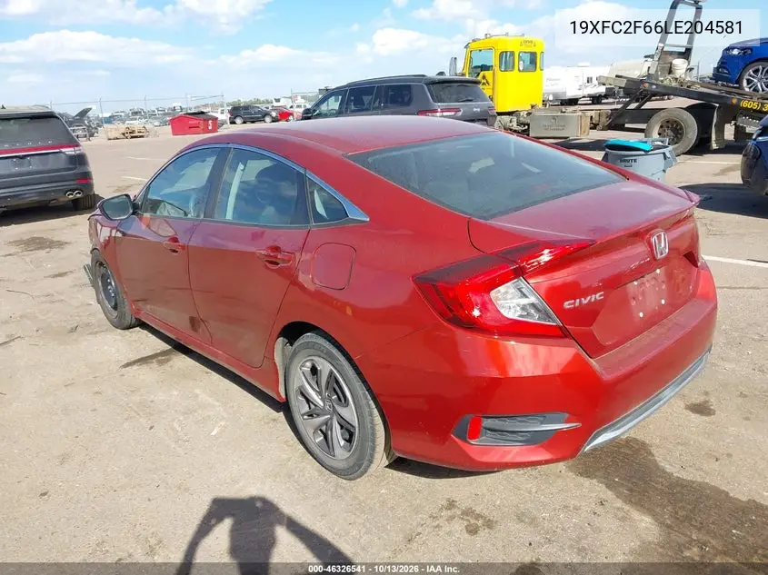 2020 HONDA CIVIC VIN 19XFC2F66LE204581 — фото 3
