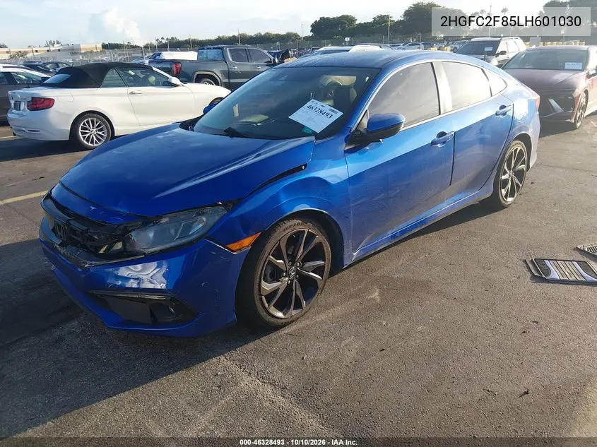 2020 HONDA CIVIC VIN 2HGFC2F85LH601030 — фото 2