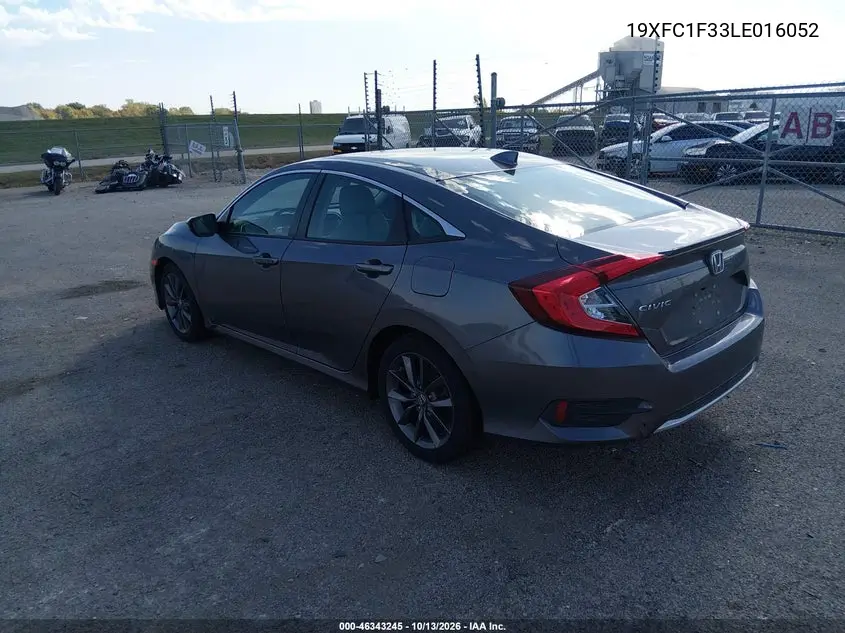 2020 HONDA CIVIC VIN 19XFC1F33LE016052 — фото 3