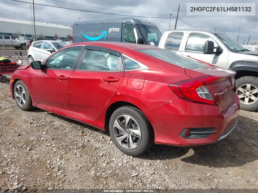 2020 HONDA CIVIC VIN 2HGFC2F61LH581132 — фото 3