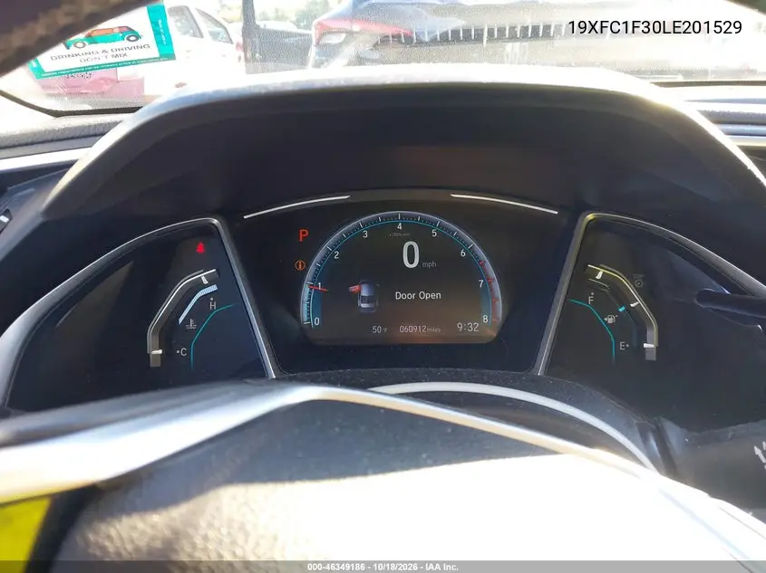2020 HONDA CIVIC VIN 19XFC1F30LE201529 — фото 15