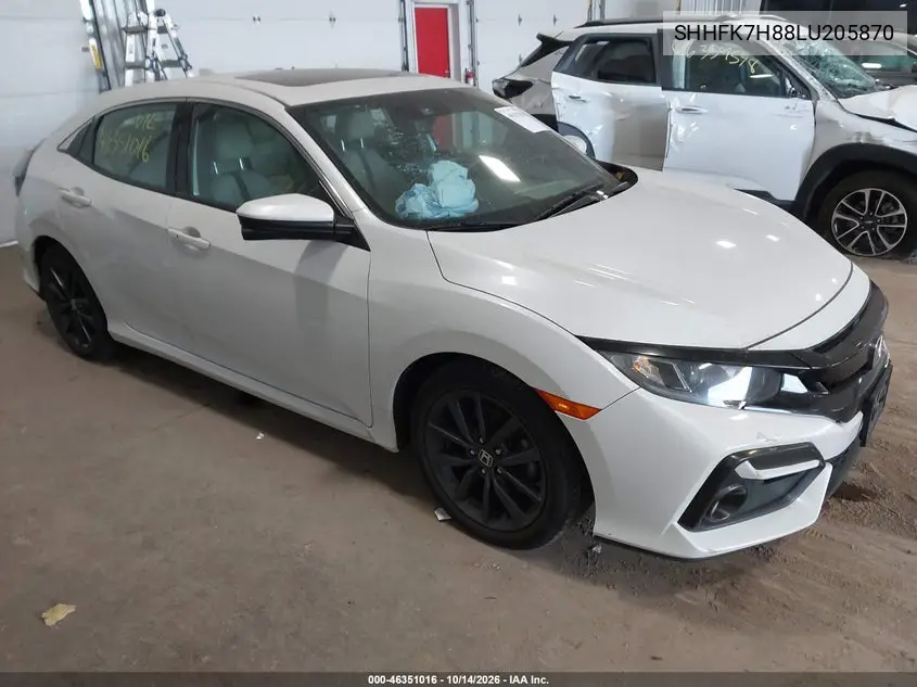 HONDA CIVIC 2020, VIN SHHFK7H88LU205870