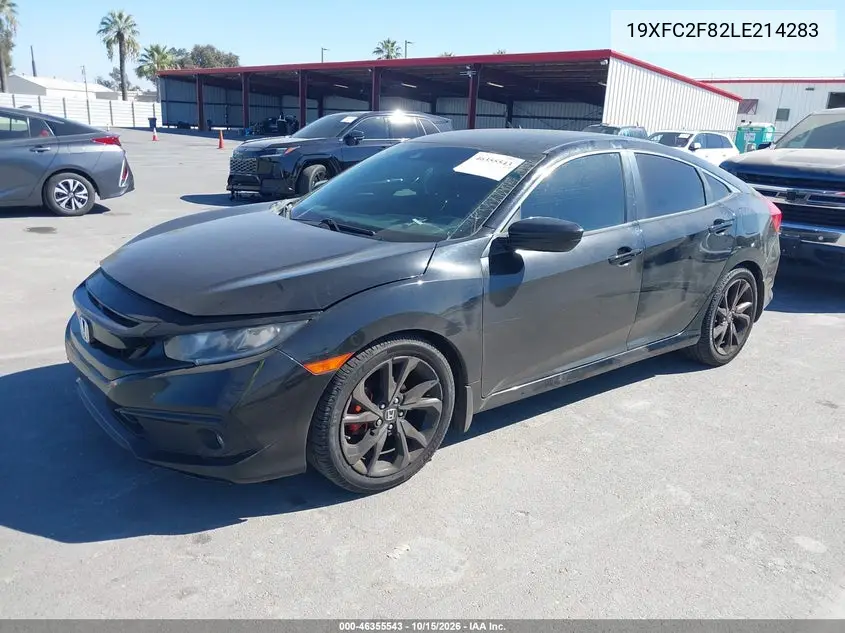2020 HONDA CIVIC VIN 19XFC2F82LE214283 — фото 2