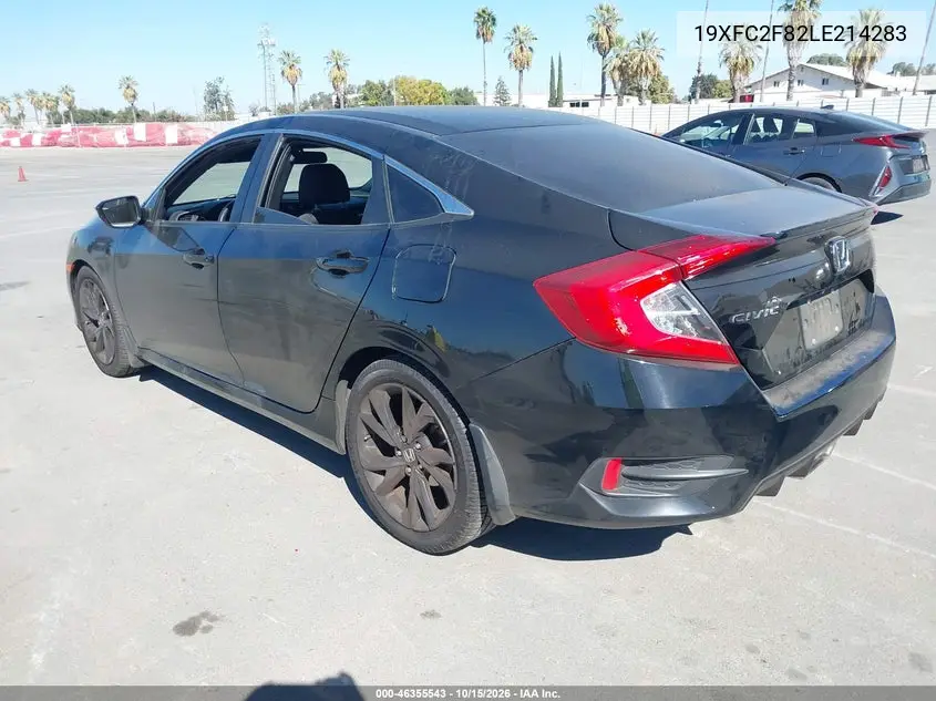 2020 HONDA CIVIC VIN 19XFC2F82LE214283 — фото 3