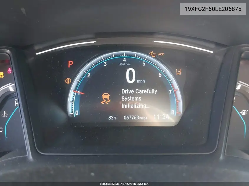 2020 HONDA CIVIC VIN 19XFC2F60LE206875 — фото 15