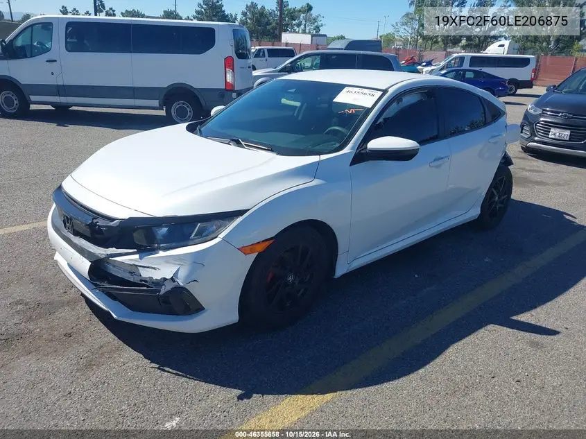 2020 HONDA CIVIC VIN 19XFC2F60LE206875 — фото 2