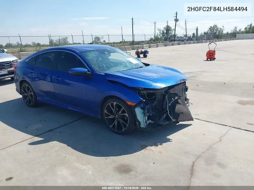 HONDA CIVIC 2020, VIN 2HGFC2F84LH584494