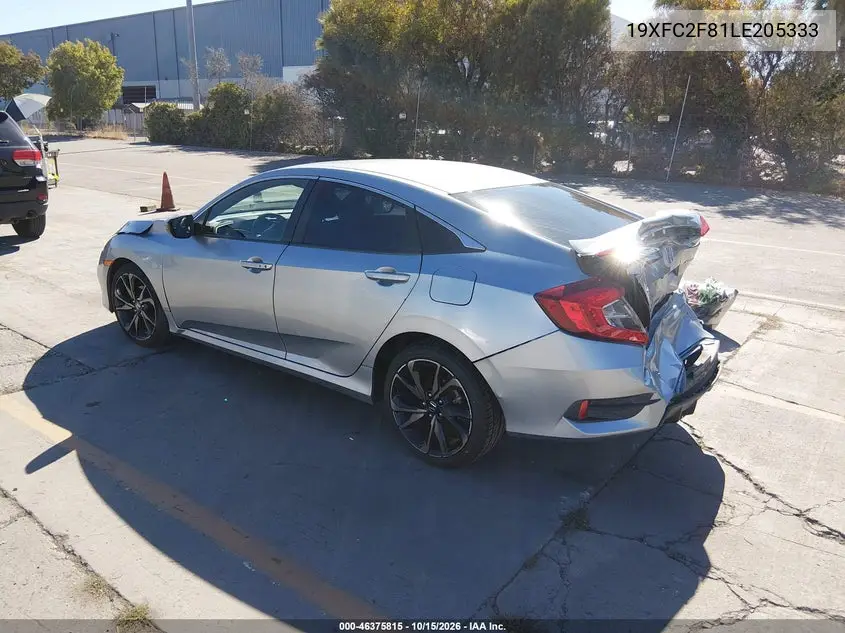 2020 HONDA CIVIC VIN 19XFC2F81LE205333 — фото 3