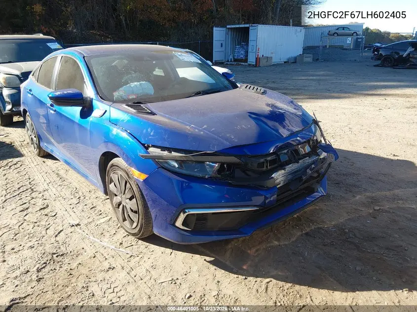 HONDA CIVIC 2020, VIN 2HGFC2F67LH602405