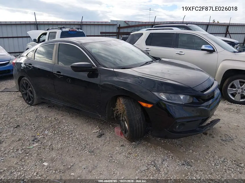 HONDA CIVIC 2020, VIN 19XFC2F87LE026018