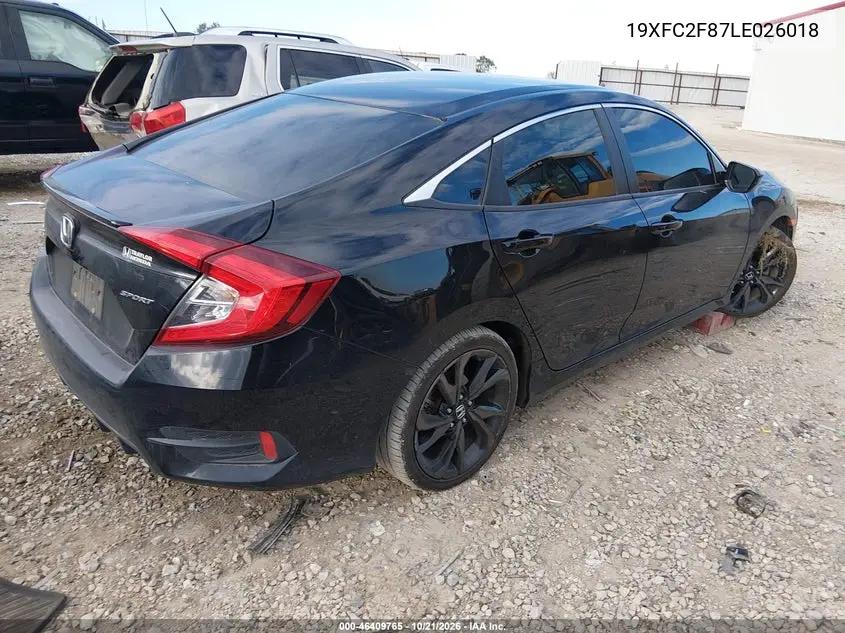 2020 HONDA CIVIC VIN 19XFC2F87LE026018 — фото 4