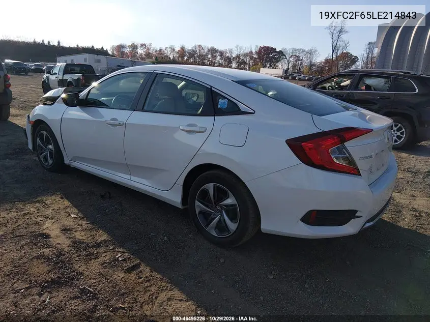 2020 HONDA CIVIC VIN 19XFC2F65LE214843 — фото 3