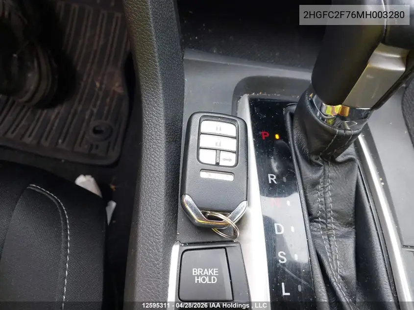 2021 HONDA CIVIC VIN 2HGFC2F76MH003280 — фото 11