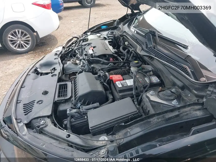 2021 HONDA CIVIC VIN 2HGFC2F70MH003369 — фото 10