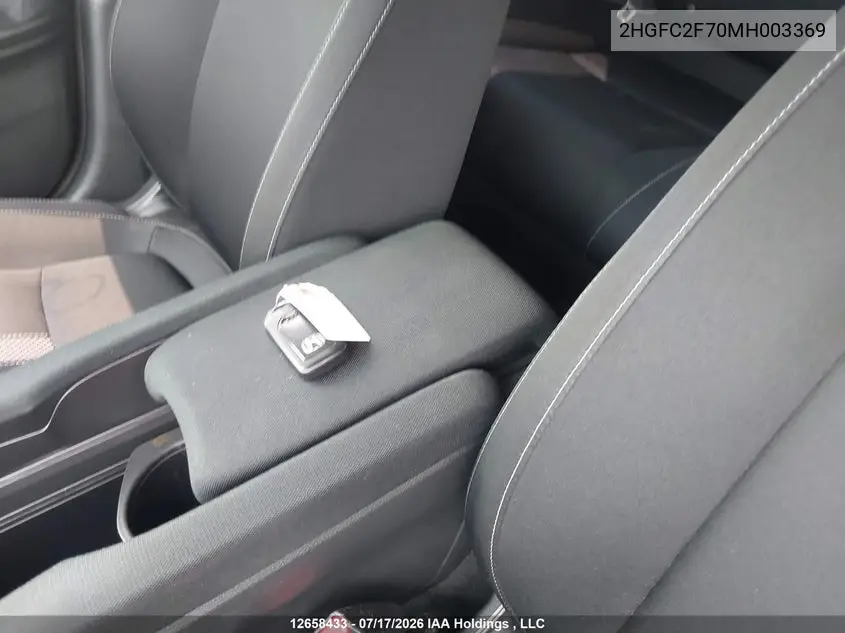 2021 HONDA CIVIC VIN 2HGFC2F70MH003369 — фото 11