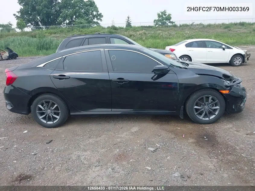 2021 HONDA CIVIC VIN 2HGFC2F70MH003369 — фото 13