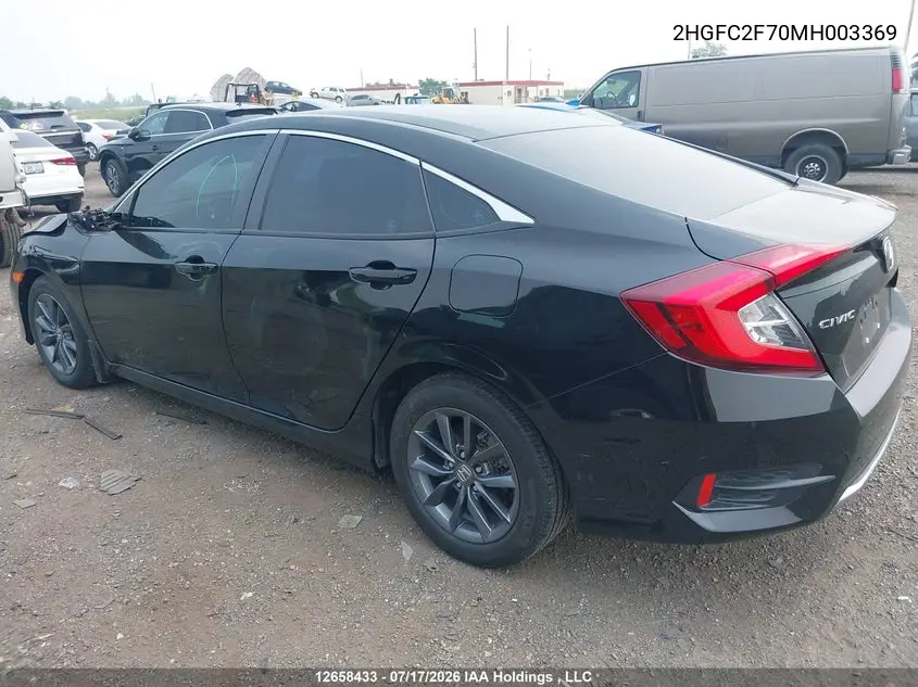 2021 HONDA CIVIC VIN 2HGFC2F70MH003369 — фото 14