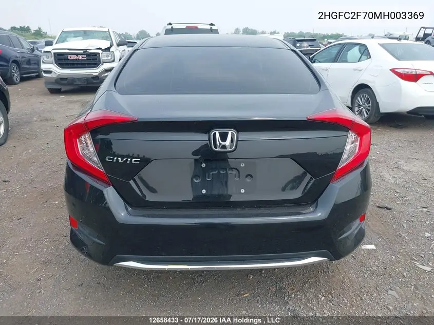 2021 HONDA CIVIC VIN 2HGFC2F70MH003369 — фото 16