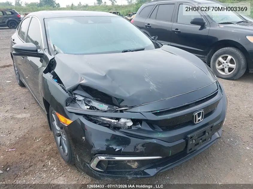 2021 HONDA CIVIC VIN 2HGFC2F70MH003369 — фото 6