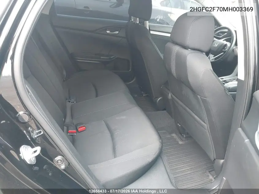 2021 HONDA CIVIC VIN 2HGFC2F70MH003369 — фото 8