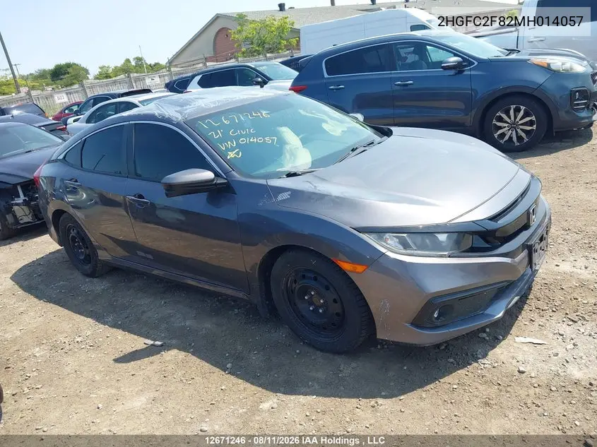 HONDA CIVIC 2021, VIN 2HGFC2F82MH014057