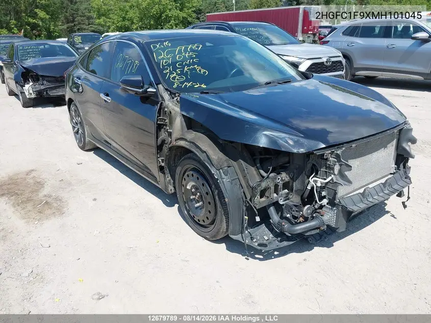 HONDA CIVIC 2021, VIN 2HGFC1F9XMH101045