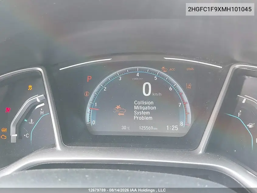 2021 HONDA CIVIC VIN 2HGFC1F9XMH101045 — фото 15