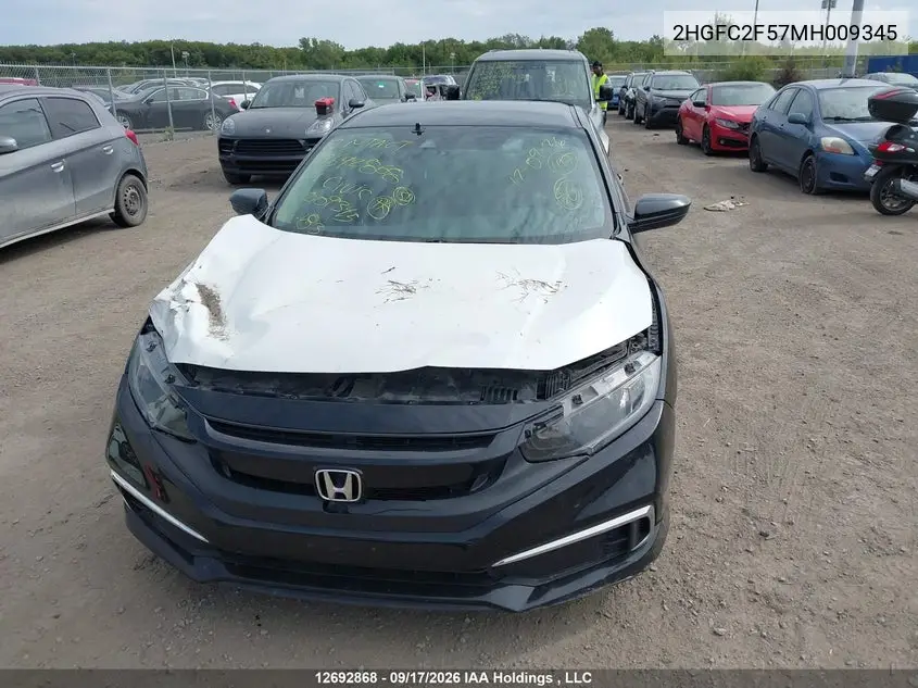 2021 HONDA CIVIC VIN 2HGFC2F57MH009345 — фото 13