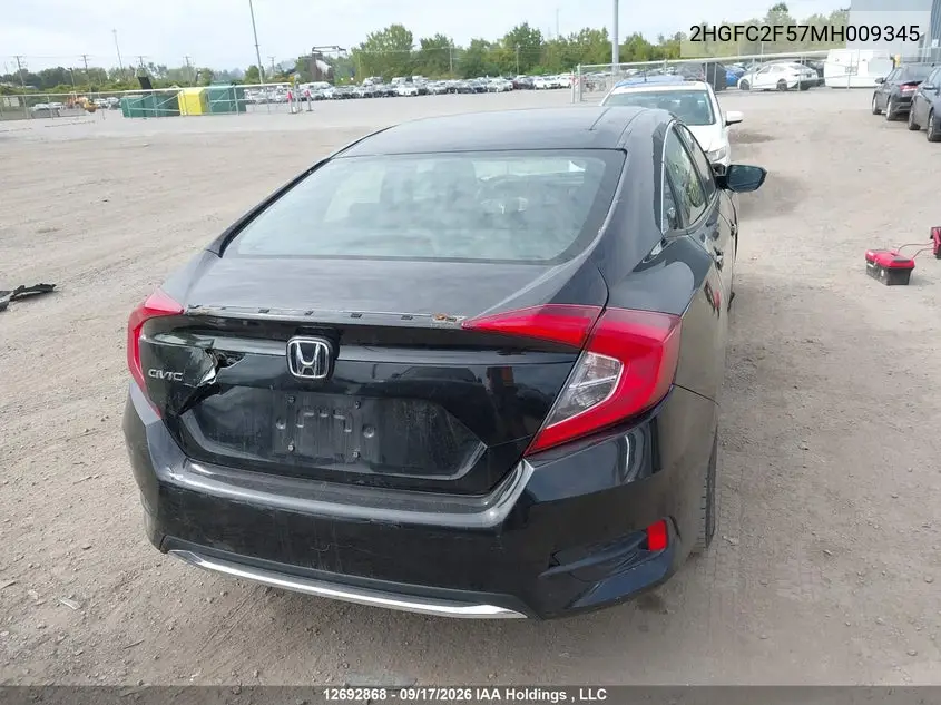 2021 HONDA CIVIC VIN 2HGFC2F57MH009345 — фото 17