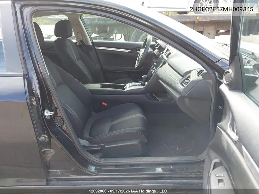 2021 HONDA CIVIC VIN 2HGFC2F57MH009345 — фото 5