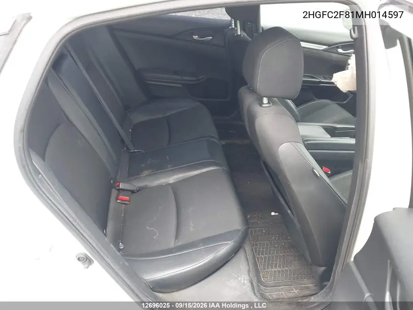 2021 HONDA CIVIC VIN 2HGFC2F81MH014597 — фото 8