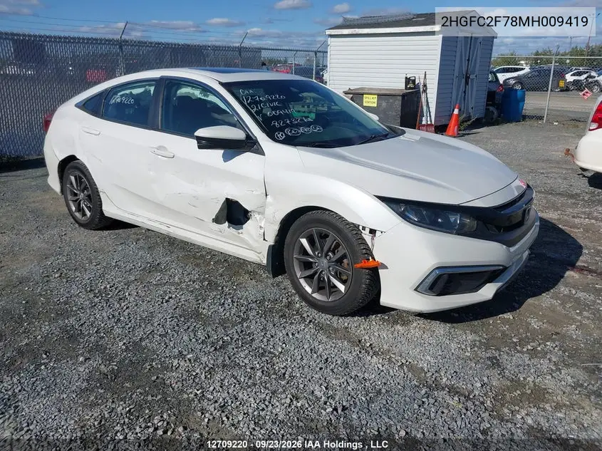 HONDA CIVIC 2021, VIN 2HGFC2F78MH009419