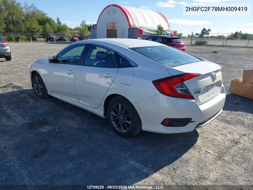 2021 HONDA CIVIC VIN 2HGFC2F78MH009419 — фото 3