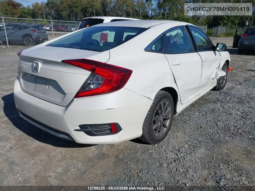2021 HONDA CIVIC VIN 2HGFC2F78MH009419 — фото 4