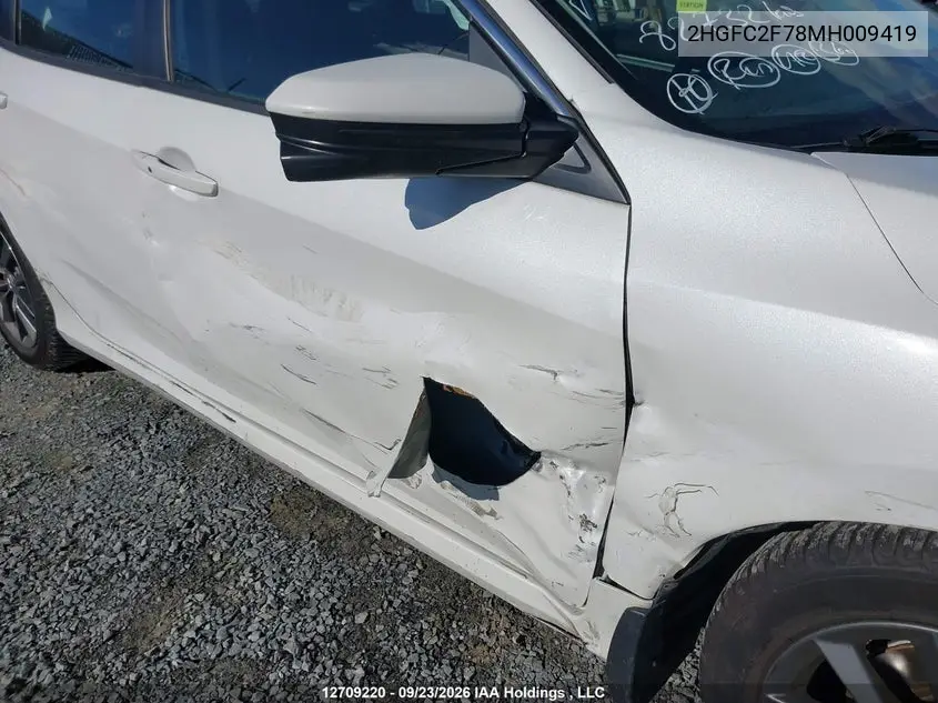 2021 HONDA CIVIC VIN 2HGFC2F78MH009419 — фото 6