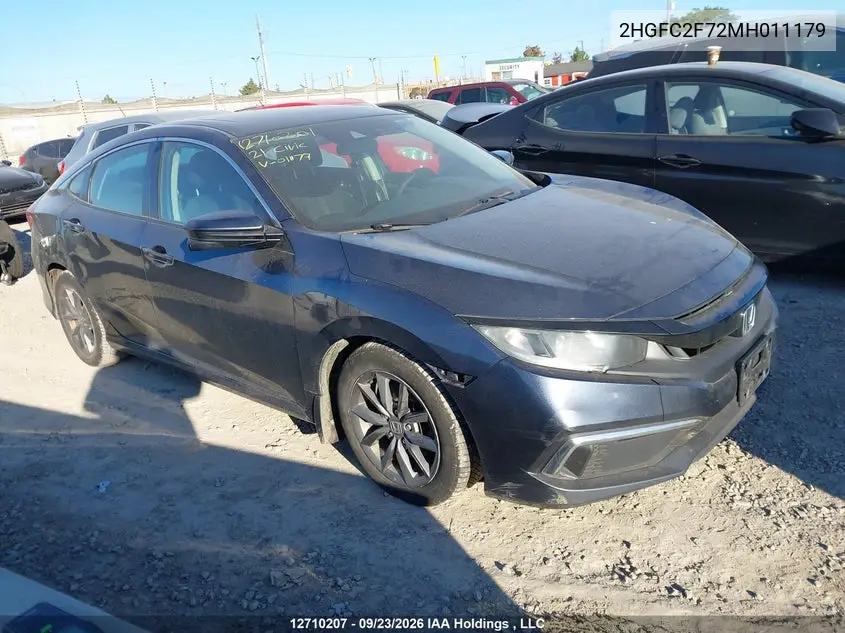 HONDA CIVIC 2021, VIN 2HGFC2F72MH011179