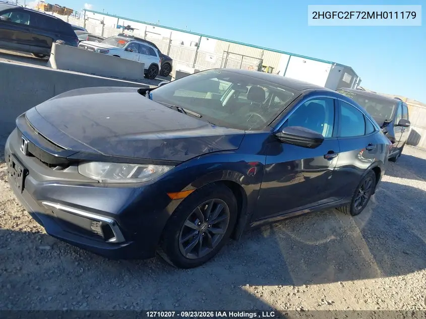2021 HONDA CIVIC VIN 2HGFC2F72MH011179 — фото 13
