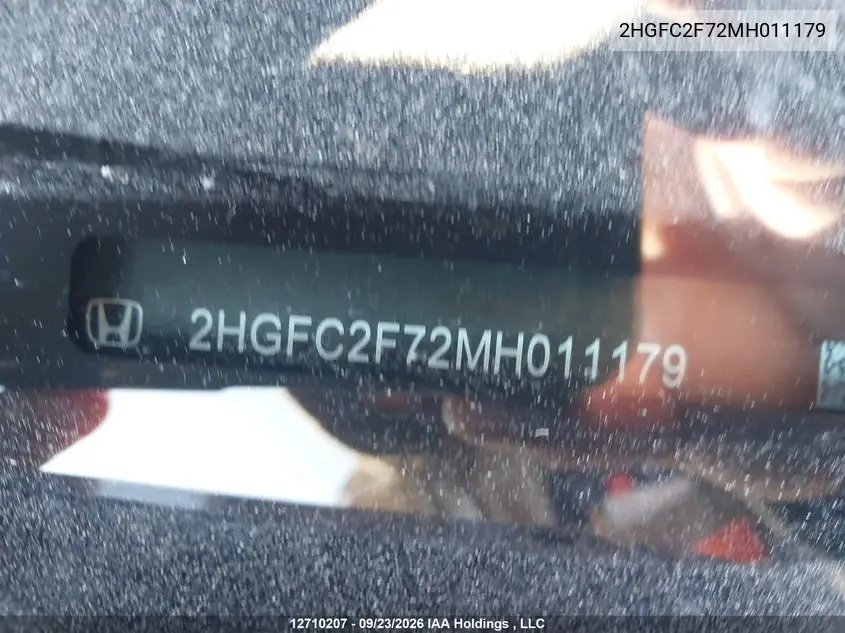 2021 HONDA CIVIC VIN 2HGFC2F72MH011179 — фото 17