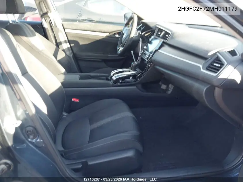 2021 HONDA CIVIC VIN 2HGFC2F72MH011179 — фото 5