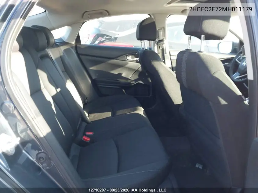 2021 HONDA CIVIC VIN 2HGFC2F72MH011179 — фото 8