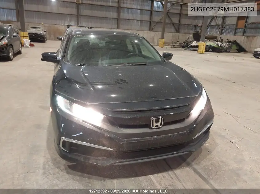 2021 HONDA CIVIC VIN 2HGFC2F79MH017383 — фото 12
