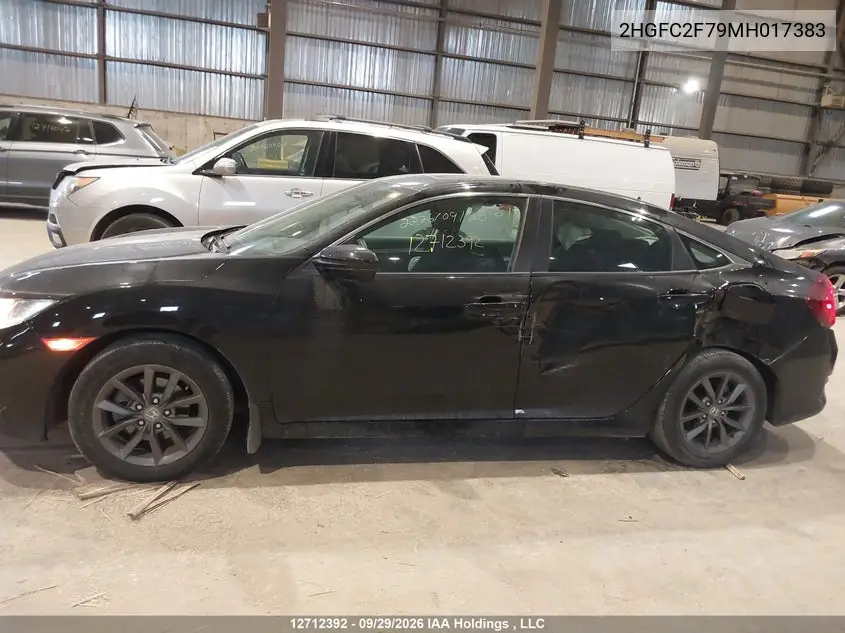 2021 HONDA CIVIC VIN 2HGFC2F79MH017383 — фото 14
